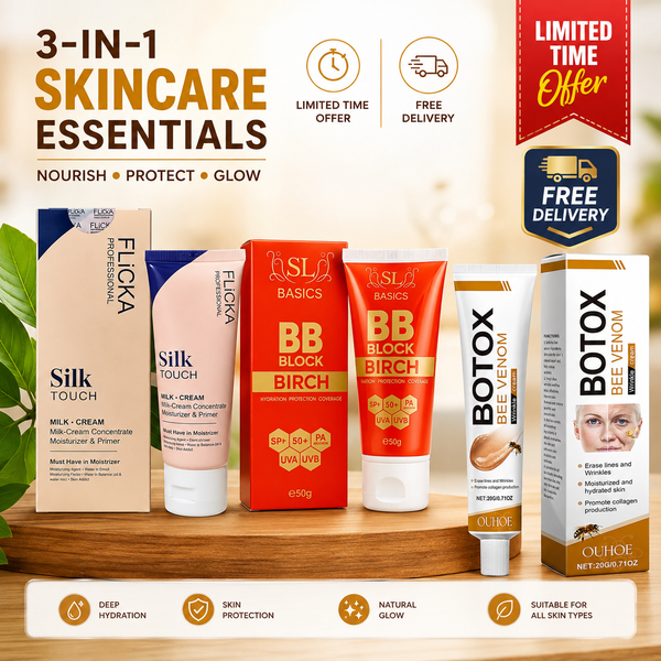 Complete Skin care Bundle Botox+Flicka SilkTouch Moisturizer+BB Block Cream