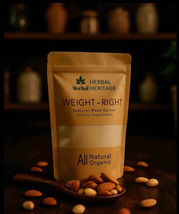 Herbal Heritage Natural Mass Gainer – Dietary Supplement for Healthy Weight Gain & Energy Support- 100g(Buy 1 Get 1 Free)