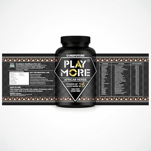 Play More Powerful African Herbs Powder for Men – 150g | 25Natural Herbs Energy & Overall Wellbeing