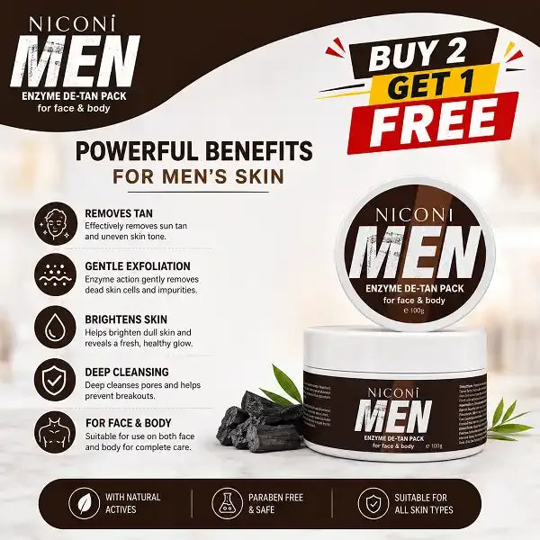 Niconi Men Enzyme De Tan Pack Cream