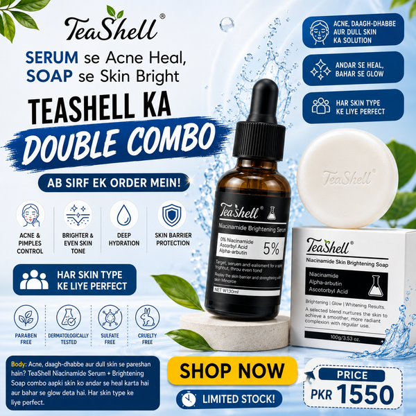 TeaShell Brightening Soap +Teashell Niacinamide Brightening Serum | 5%